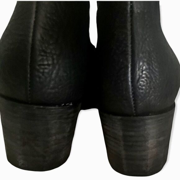 Bryan Blake Black Pebbled Leather Ankle Booties 37.5 - Picture 10 of 13